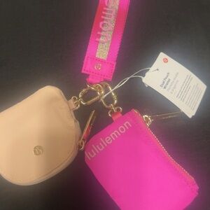 Lululemon Athletica Pink and Cream Key Holder Set
